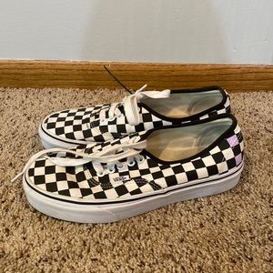 Vans checkered shoes. Size 8.